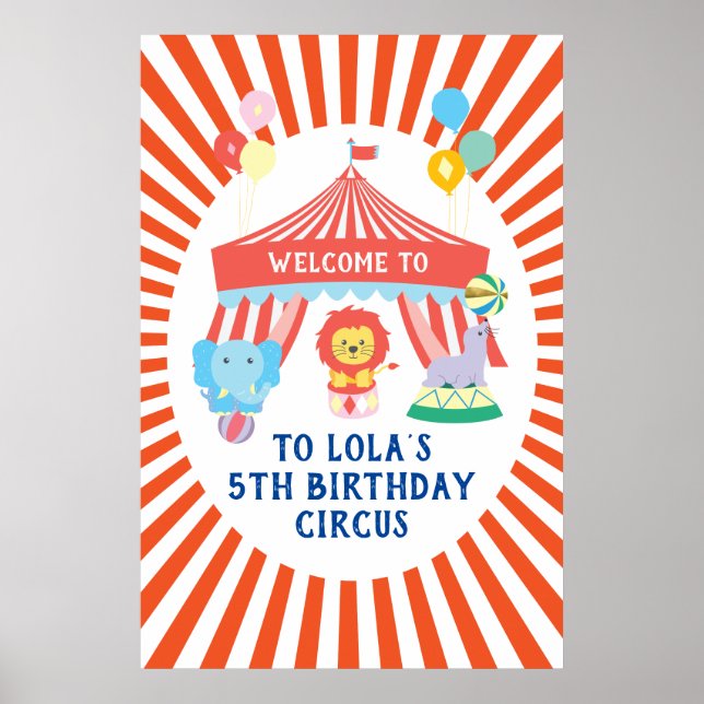 Circus party welcome sign, Carnival Poster (Front)