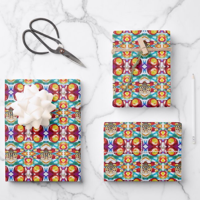 Circus Pattern Wrapping Paper Sheet (Front)
