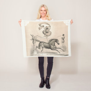 Circus Performer Jumping Over A Large Ribbon Fleece Blanket