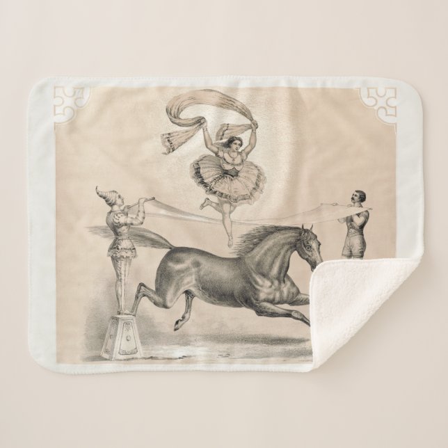 Circus Performer Jumping Over A Large Ribbon Sherpa Blanket (Front (Horizontal))
