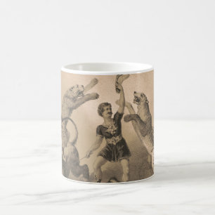 Circus Performer Standing Among Vicious Animals Coffee Mug