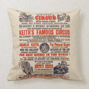 Circus Playbill Vintage Cushion