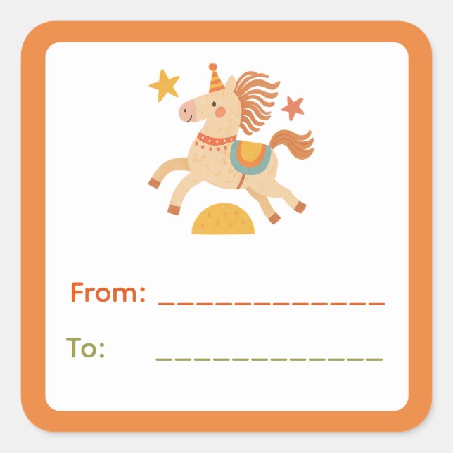Circus Pony Gift Label (Front)