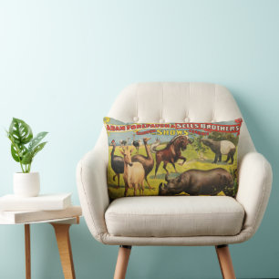 Circus Poster For Adam Forepaugh & Sells Brothers Lumbar Cushion