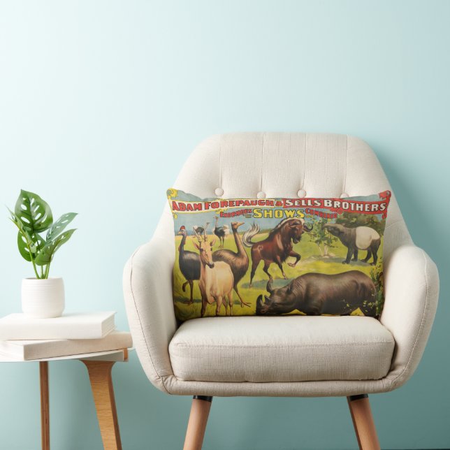 Circus Poster For Adam Forepaugh & Sells Brothers Lumbar Cushion (Chair)