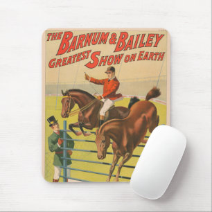 Circus Poster Of 2 Ponies Jumping Over An Obstacle Mouse Pad