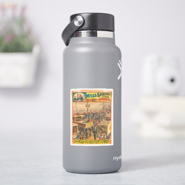 Circus Poster Of Animals On Exhibit In A Tent (HydroFlask)