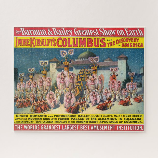 Circus Poster Of Dancers Before The Moorish King Jigsaw Puzzle (Horizontal)