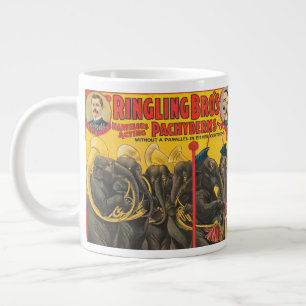 Circus Poster Of Elephants Performing Large Coffee Mug