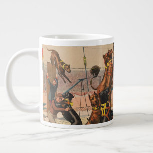 Circus Poster Of Great Danes With Trainer Large Coffee Mug