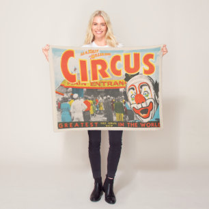Circus Poster Of People Entering The Big Top Fleece Blanket