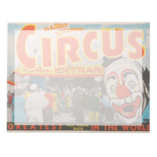 Circus Poster Of People Entering The Big Top Notepad (Front)