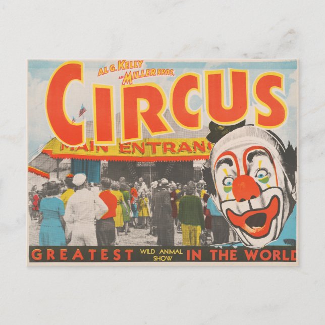 Circus Poster Of People Entering The Big Top Postcard (Front)