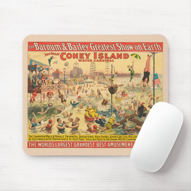 Circus Poster Of People In Costumes Performing Mouse Pad (With Mouse)