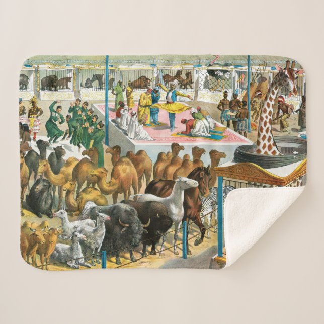 Circus Poster Of People Of Different Nationalities Sherpa Blanket (Front (Horizontal))