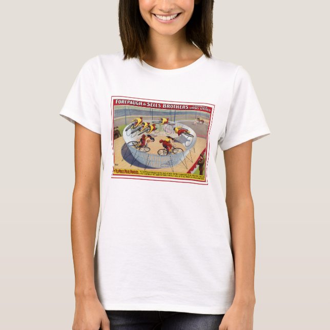Circus Poster Of The Seven Gaynells Riding Bikes T-Shirt (Front)
