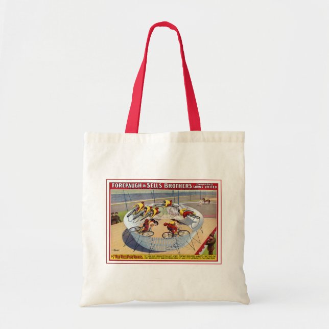 Circus Poster Of The Seven Gaynells Riding Bikes Tote Bag (Front)
