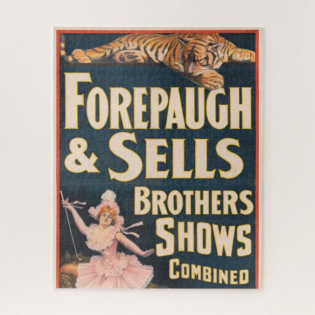 Circus Poster Of Tiger And Woman On Horseback Jigsaw Puzzle (Vertical)