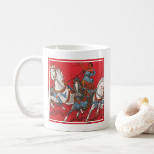 Circus Poster Of Two Men In Chariots Racing Coffee Mug