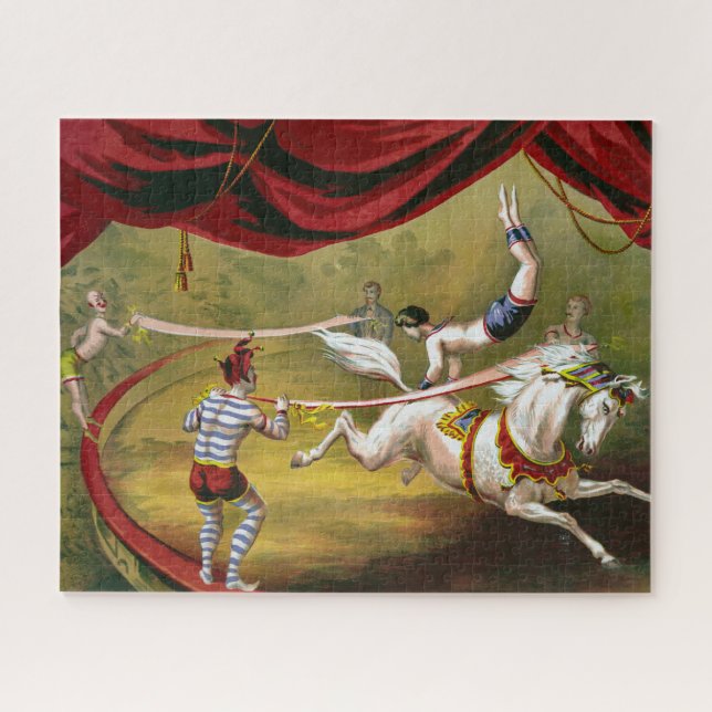 Circus Poster Showing Acrobat Performing On Horse. Jigsaw Puzzle (Horizontal)