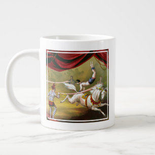 Circus Poster Showing Acrobat Performing On Horse. Large Coffee Mug