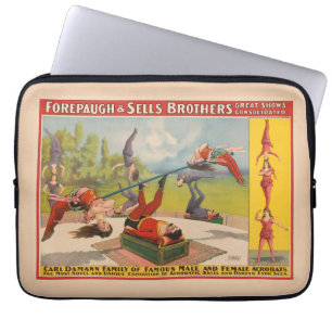 Circus Poster Showing Acrobatic Acts, Circa 1899. Laptop Sleeve