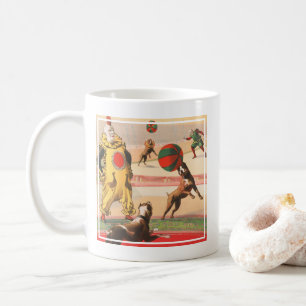 Circus Poster Showing Clowns With Performing Dogs Coffee Mug