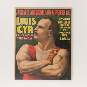 Circus Poster Showing Louis Cyr With Arms Crossed Jigsaw Puzzle