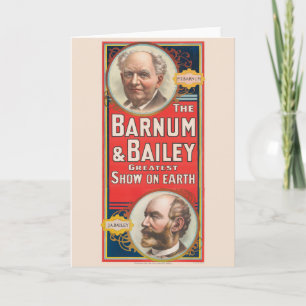 Circus Poster Showing Portraits Of Barnum & Bailey Card