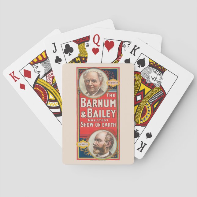Circus Poster Showing Portraits Of Barnum & Bailey Playing Cards (Back)