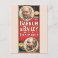 Circus Poster Showing Portraits Of Barnum & Bailey