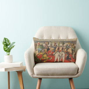 Circus Poster Showing The Amusing Antics Of Clowns Lumbar Cushion