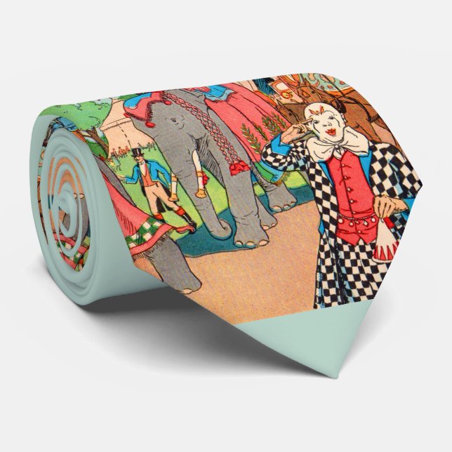 circus print tie (Rolled)