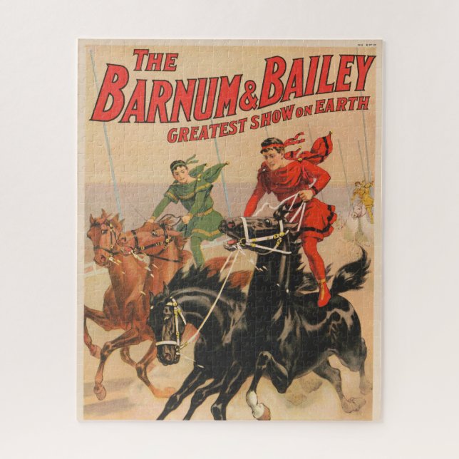 Circus Races With Men Straddling Two Horses. Jigsaw Puzzle (Vertical)
