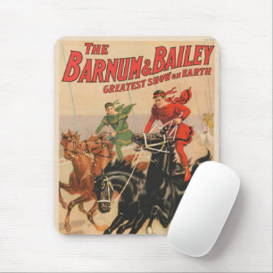 Circus Races With Men Straddling Two Horses. Mouse Pad