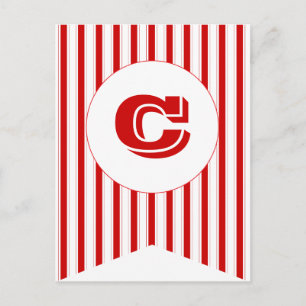 Circus Red Party Flag Bunting Banner Post Card
