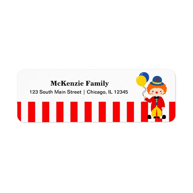 Circus Return Address Label (Front)