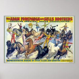 Circus Riders Vintage Theatre Poster