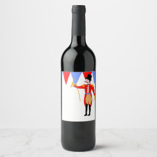 Circus Ring Master Circus Party Wine Label