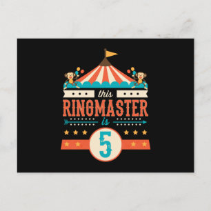 Circus Ringmaster 5Th Birthday Circus  Postcard