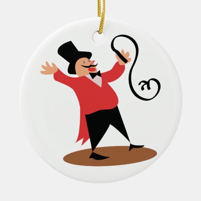 Circus Ringmaster Ceramic Ornament (Front)