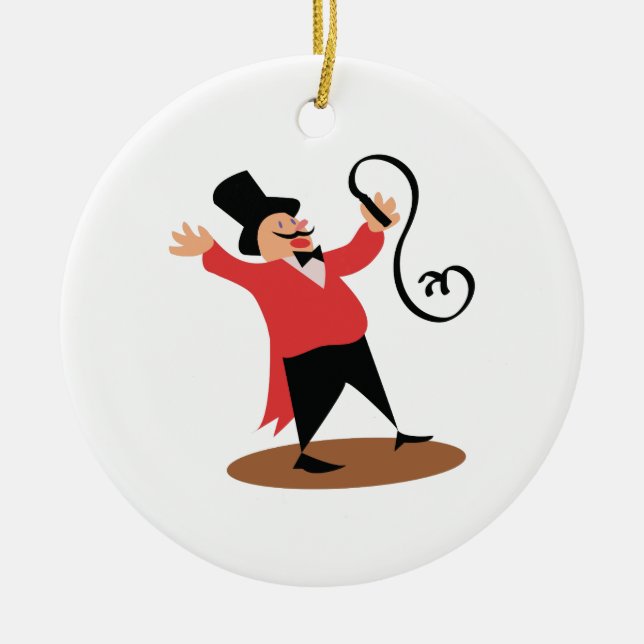 Circus Ringmaster Ceramic Ornament (Front)