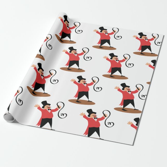 Circus Ringmaster Wrapping Paper (Unrolled)