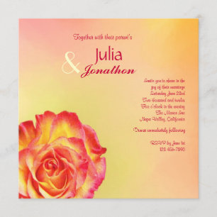 Circus Rose Spring Colours Wedding Invitation
