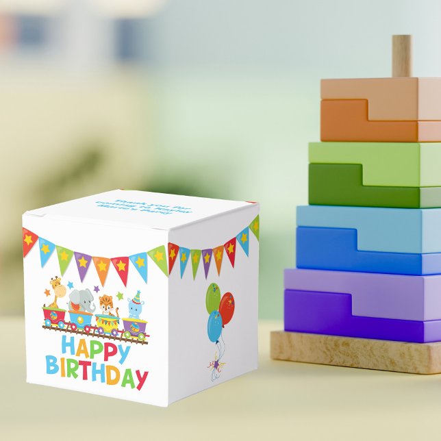 Circus Safari Train Cute Kids Birthday Party Favour Box (Creator Uploaded)