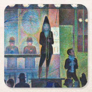 Circus Sideshow, Seurat Square Paper Coaster
