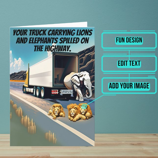 Circus Spill Truck Driver Funny Birthday  Card (This fun card is specifically for the truck driver friend in your life.)