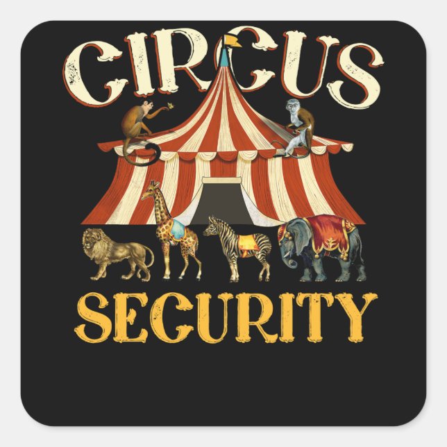 Circus Staff Party Security Vintage Square Sticker (Front)