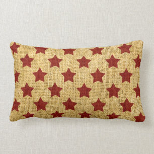 Circus Stars in Rustic Red Lumbar Cushion