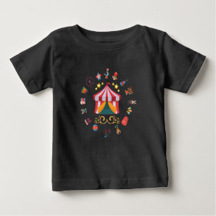 Circus Tent and Emoji Birthday Celebration Baby T-Shirt